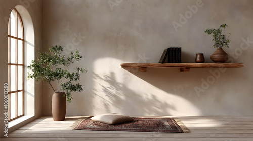 A Tranquil Home Setting Encourages Mindful Prayer Softly