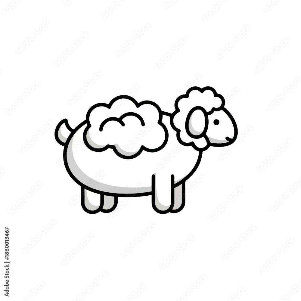 Obraz premium Simple Sheep Icon Illustration