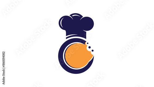 Chefs hat and cookie logo, representing culinary and bakery concepts, delicious food.