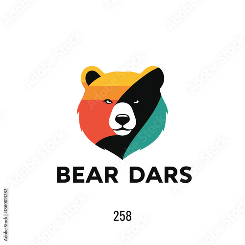 Colorful bear logo design with the words Bear Dars and the number 258 below.
