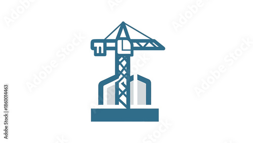 Construction crane icon representing building and infrastructure development projects.