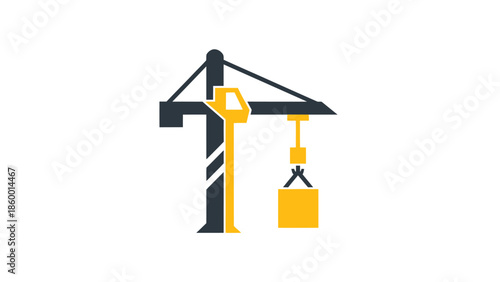 Construction crane lifting a container, essential equipment for building projects.