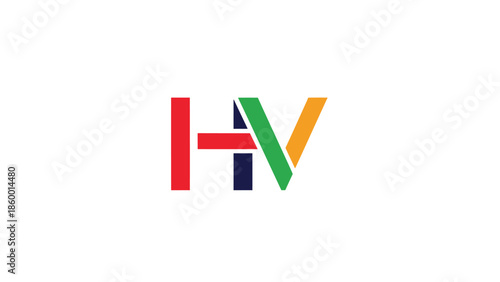 Free Download Colorful HV Letter Logo Design, Modern and Creative Branding. - GFXLoad