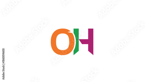 Colorful OH Logo Design - A Vibrant and Eye-Catching Visual.
