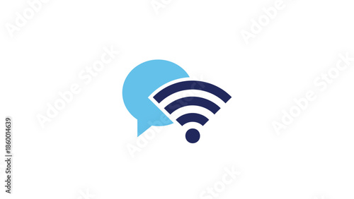 Communication and connectivity concept with speech bubble and wifi symbol.