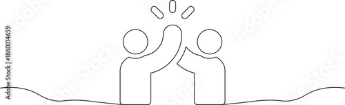 Two people high-fiving each other in a celebratory moment of teamwork and partnership