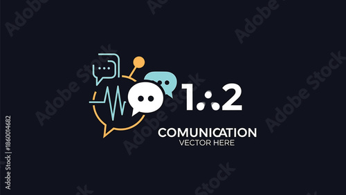 Communication concept logo with speech bubbles and waveform design.