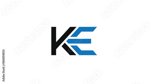 Creative KE logo design with a modern and professional appearance for branding.