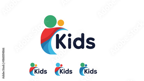 Colorful Kids Logo Design Representing Family and Community, Modern Branding.