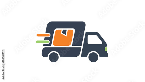 Delivery truck icon representing fast and efficient transportation of goods and packages.