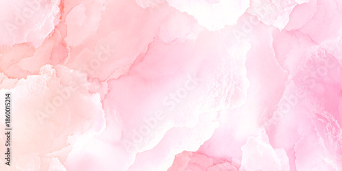 An abstract watercolor background with soft pink and peach hues creating a flowing marbled texture