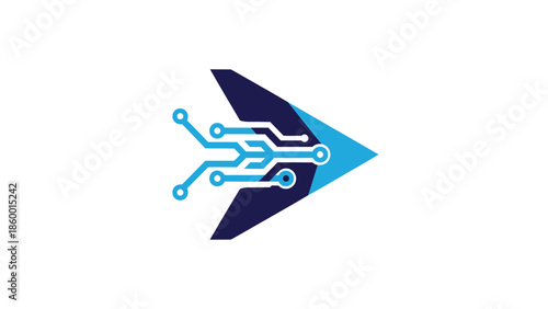 Digital technology arrow logo representing innovation and progress in the tech world.