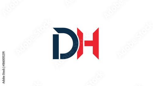 DH logo design representing a creative and modern brand identity for business.