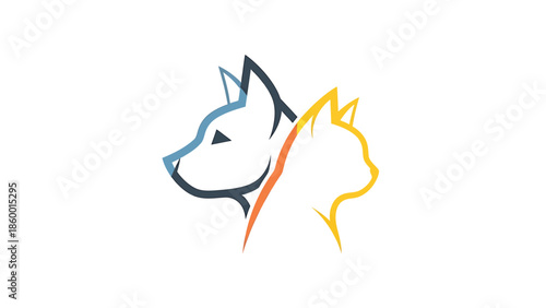 Dog and cat logo design, perfect for pet care and animal services.