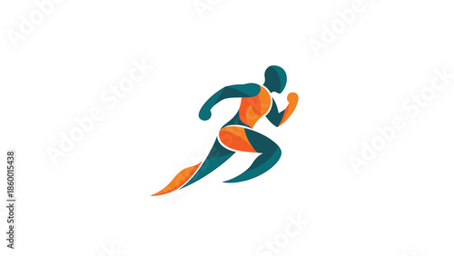 Dynamic runner silhouette in motion, representing speed and athleticism, perfect for sports branding.