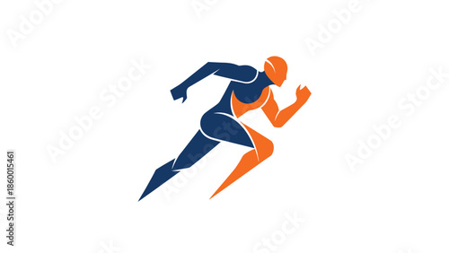 Dynamic runner silhouette in vibrant colors, representing speed and motion in design.