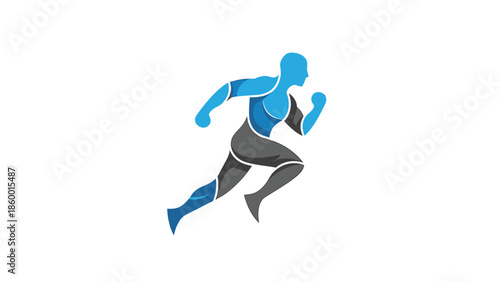 Dynamic runner silhouette in motion, representing speed and athleticism, perfect for sports.