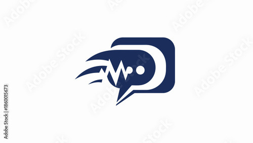 Dynamic communication logo representing fast messaging and digital interaction.
