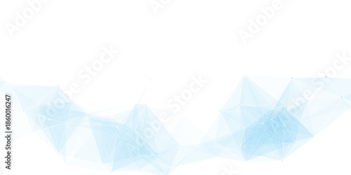 Blue network. futuristic connection technology background with dots and lines for desktop. Structure molecule and communication. Template for science and technology presentation, Vector illustration.