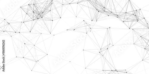black network. futuristic connection technology background with dots and lines for desktop. Structure molecule and communication. Template for science technology presentation, Vector illustration.