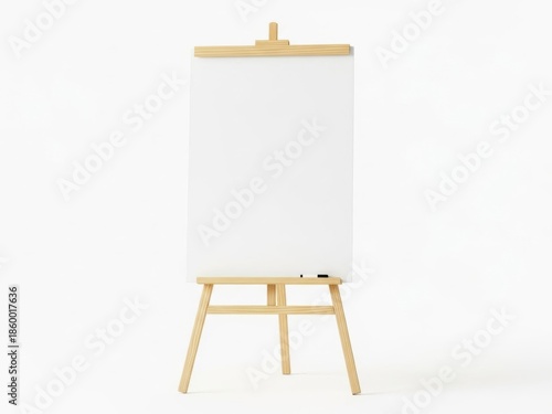 Wallpaper Mural Blank canvas on wooden easel against white wall isolated on white background Torontodigital.ca