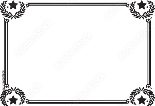 Achievement Award Border with Classic Prestige Black Vector Frame Design
