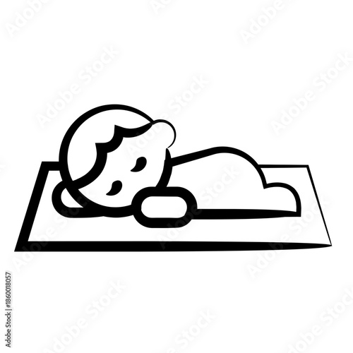 Child napping on mat