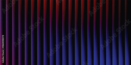 An abstract background featuring a gradient of vertical stripes transitioning from deep blue to bright red, creating a dynamic visual effect.