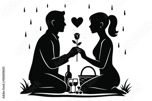silhouette of a couple
