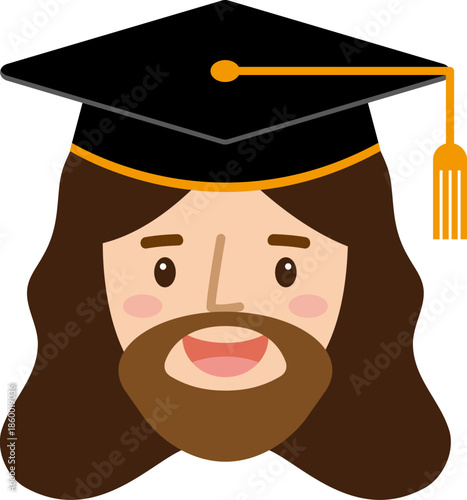 졸업모자를 쓴 예수님