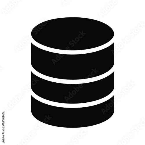 Database Silhouette Icon Vector Illustration