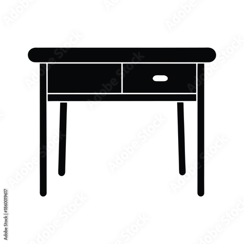 Desk Silhouette Icon Vector Illustration