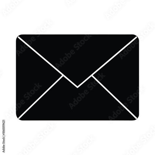 Email Envelope Silhouette Icon Vector Illustration