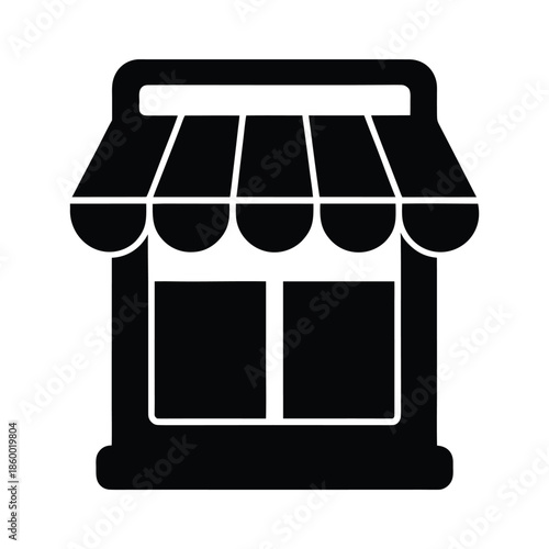Online Shop Silhouette Icon Vector Illustration