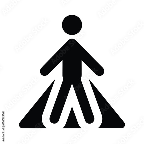 Pedestrian Crossing Silhouette Icon Vector Illustration
