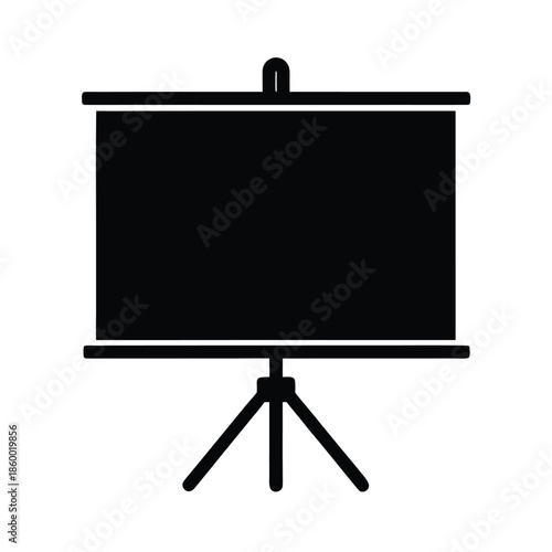 Presentation Board Silhouette Icon Vector Illustration