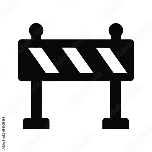 Road Barrier Silhouette Icon Vector Illustration