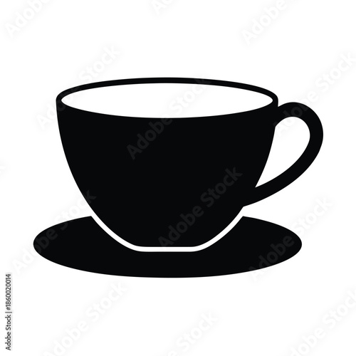 Tea Cup Silhouette Icon Vector Illustration