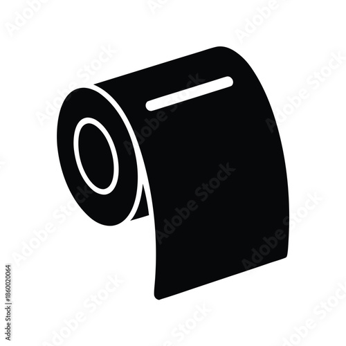 Toilet Paper Silhouette Icon Vector Illustration