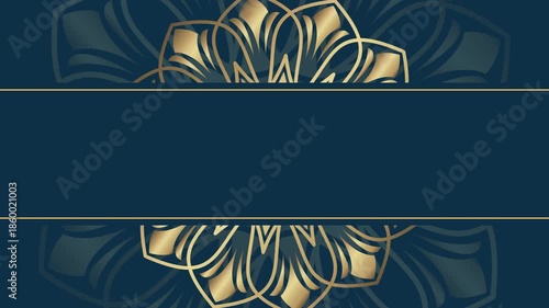 Elegant Gold Mandala Design on Dark Teal Background.