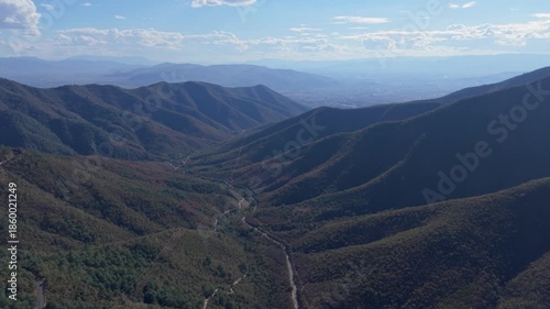 Scenic panorama of the Sierra Norte mountains in Oaxaca, Mexico