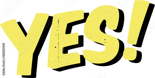 yellow yes expression graphic