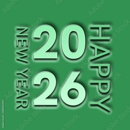 Happy New Year 2026 Modern Typography Design
