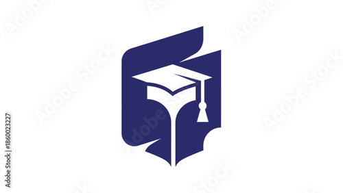 Education and learning concept with a graduation cap and book.