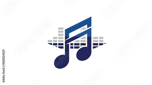 Elegant musical note design with sound wave elements, perfect for music-related projects.