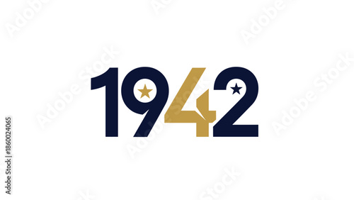 Elegant design featuring the year 1942 with star embellishments, a timeless visual.