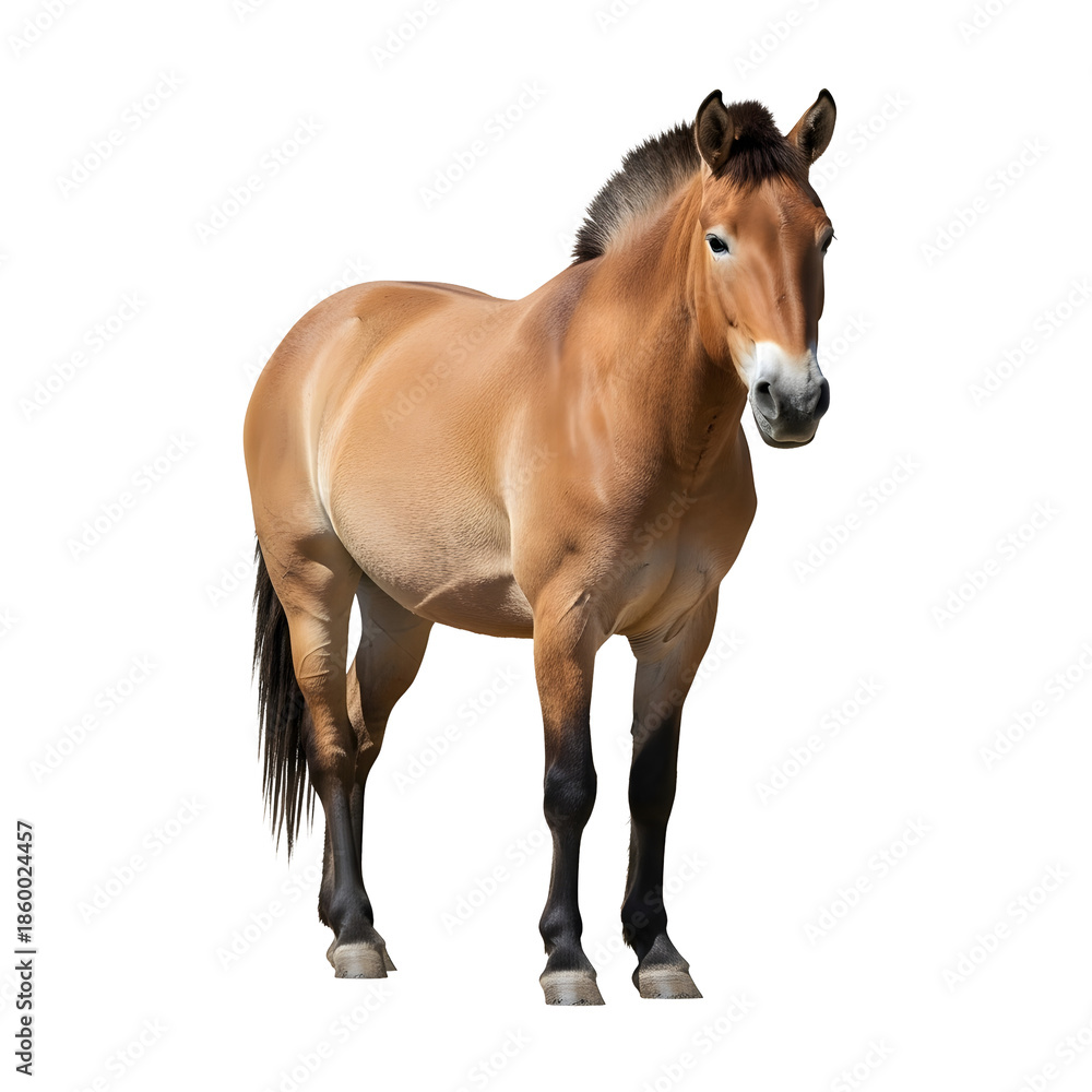 Obraz premium Przewalski's horse isolated on transparent background endangered wild animal