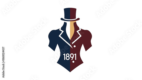 Elegant vintage illustration of a gentlemans attire with a top hat and jacket design.