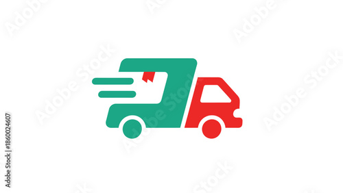 Fast delivery truck logo design, representing quick and efficient shipping services.