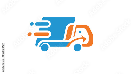 Express delivery truck logo design for fast and efficient shipping services worldwide.